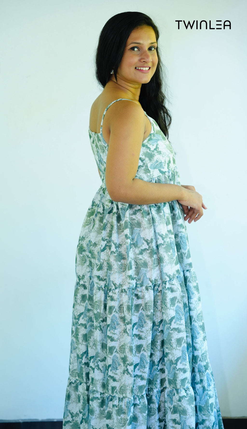 Sage Breeze Cotton Maxi Dress