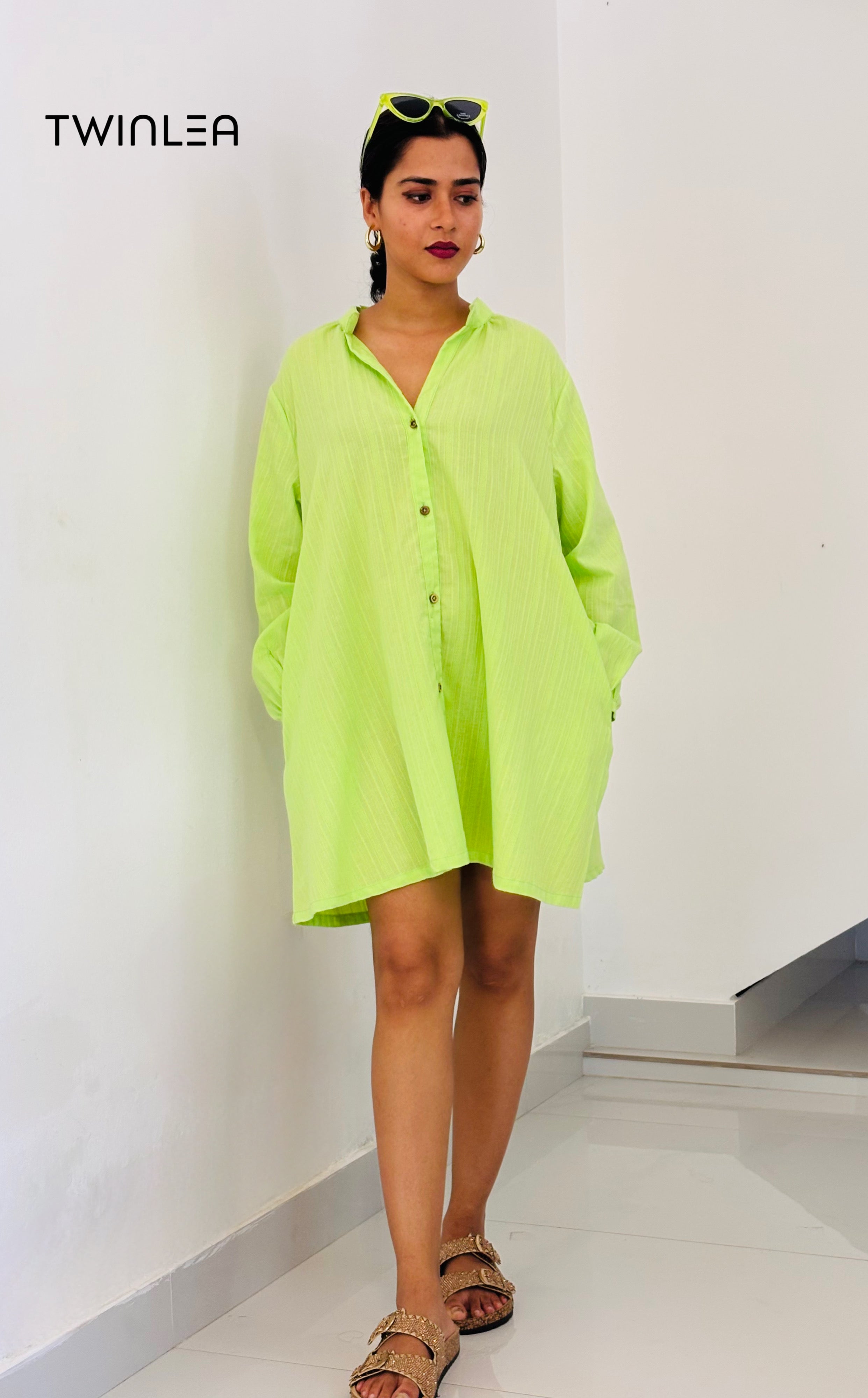 Breezy Button-Down Shirt Dress