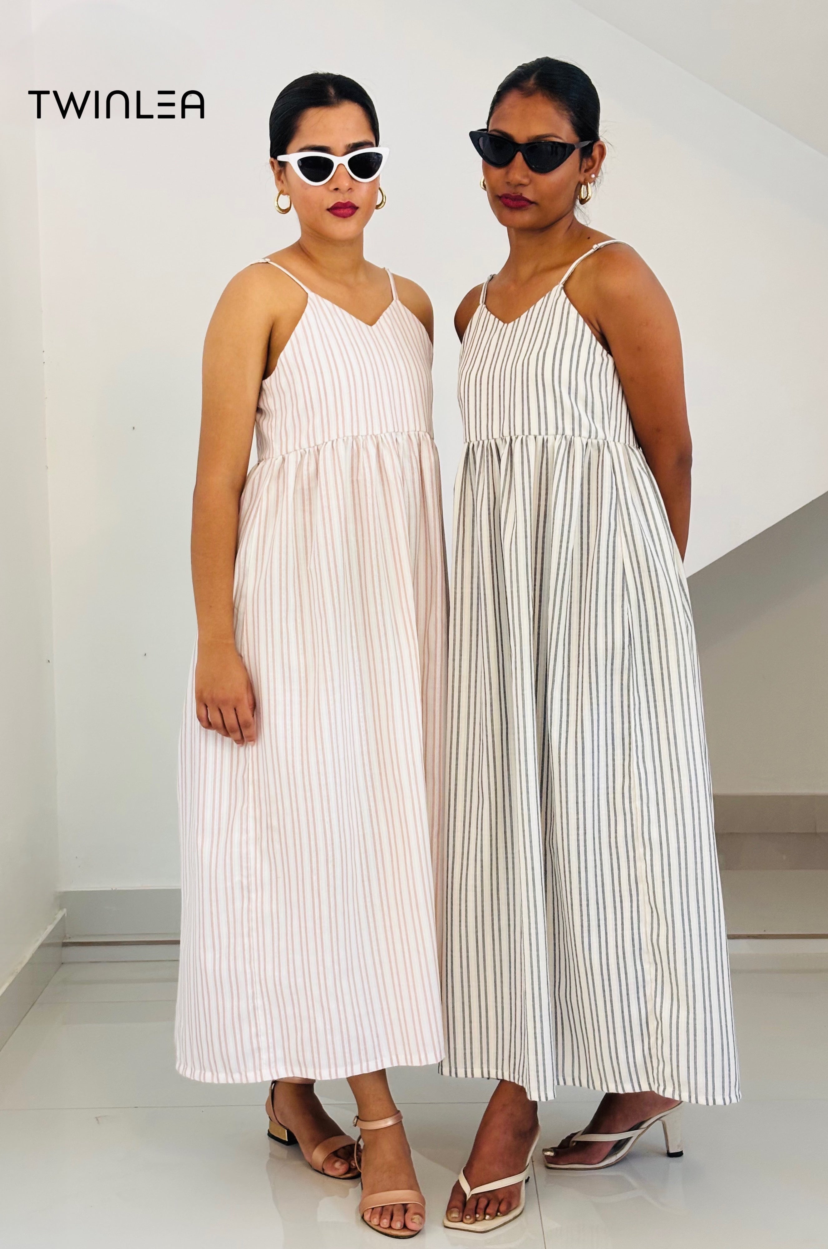 Summer Striped Midi Sundress